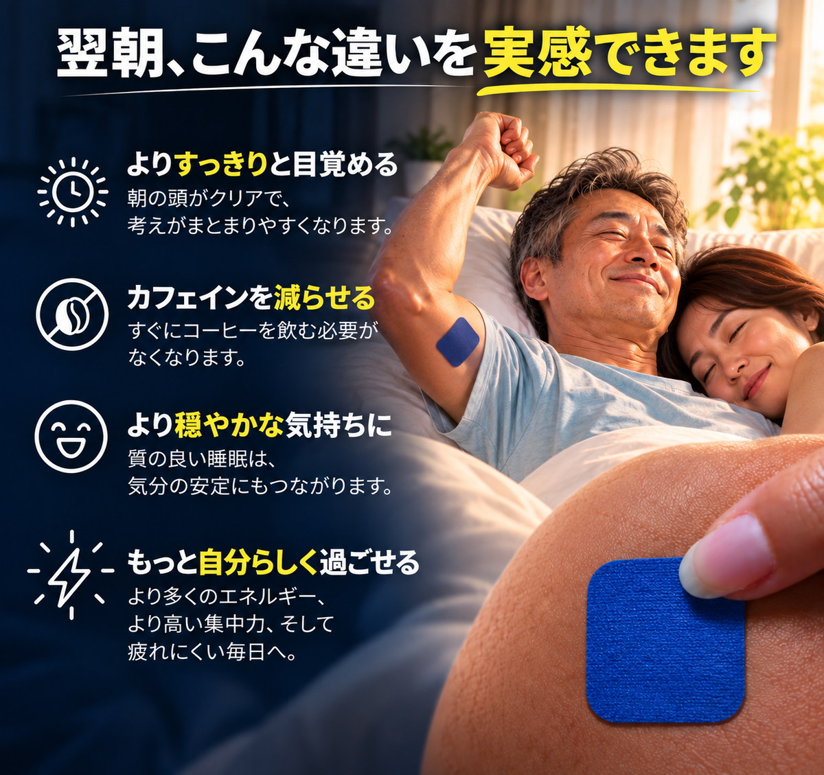 Renew Calm™ 睡眠サポートパッチ — 夜に、やすらぎを。